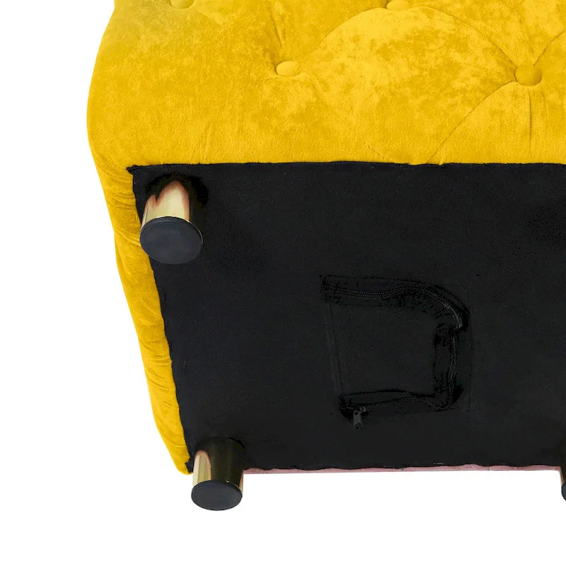 Ottoman carré en velours capitonné, repose-pieds cube multicolore