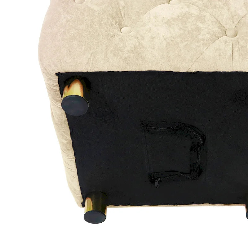 Ottoman carré en velours capitonné, repose-pieds cube multicolore