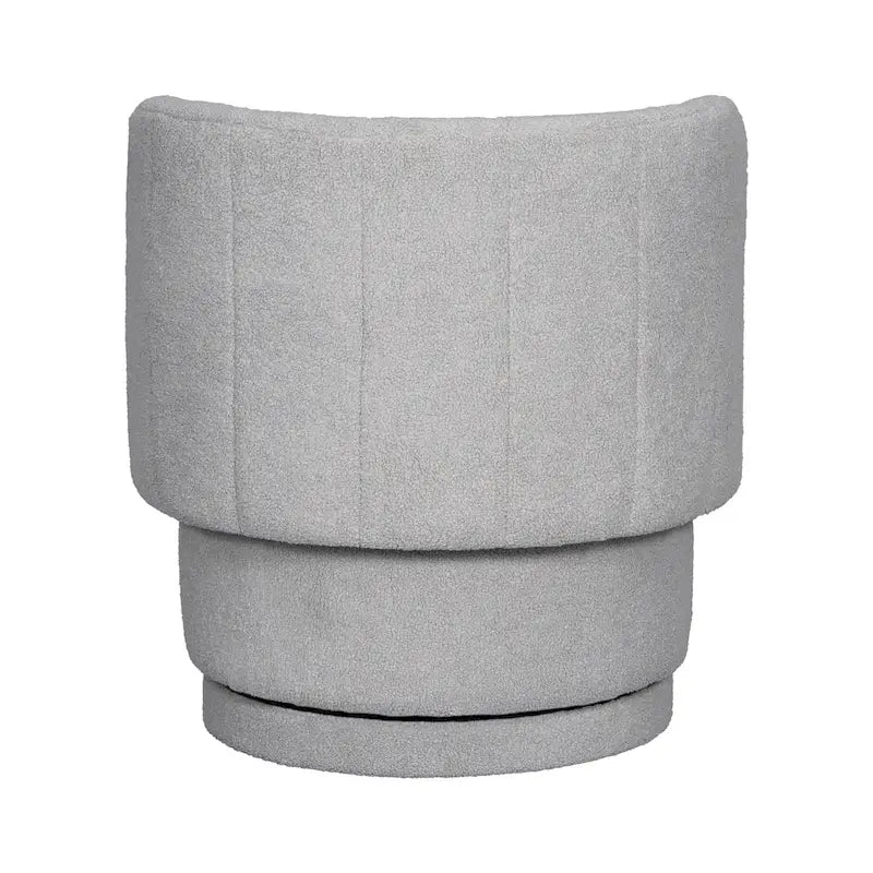 Fauteuil pivotant rond en boucle avec compartiment de rangement caché gris