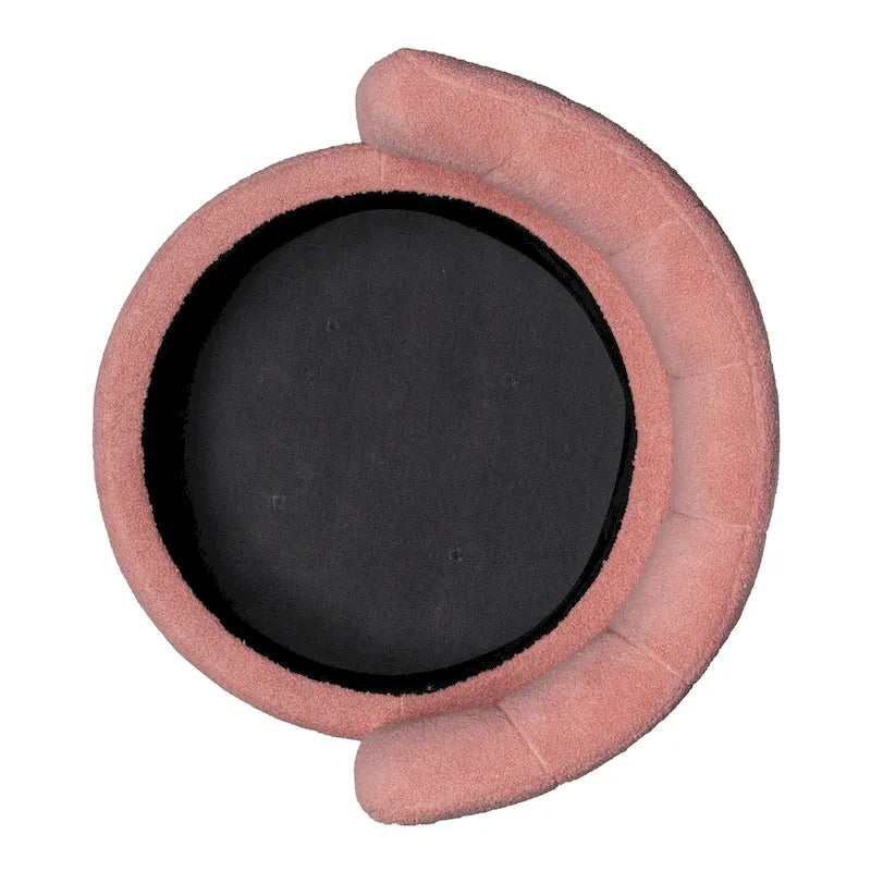 Fauteuil pivotant rond en boucle avec compartiment de rangement caché gris