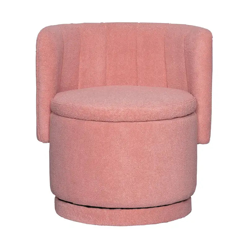 Fauteuil pivotant rond en boucle avec compartiment de rangement caché gris