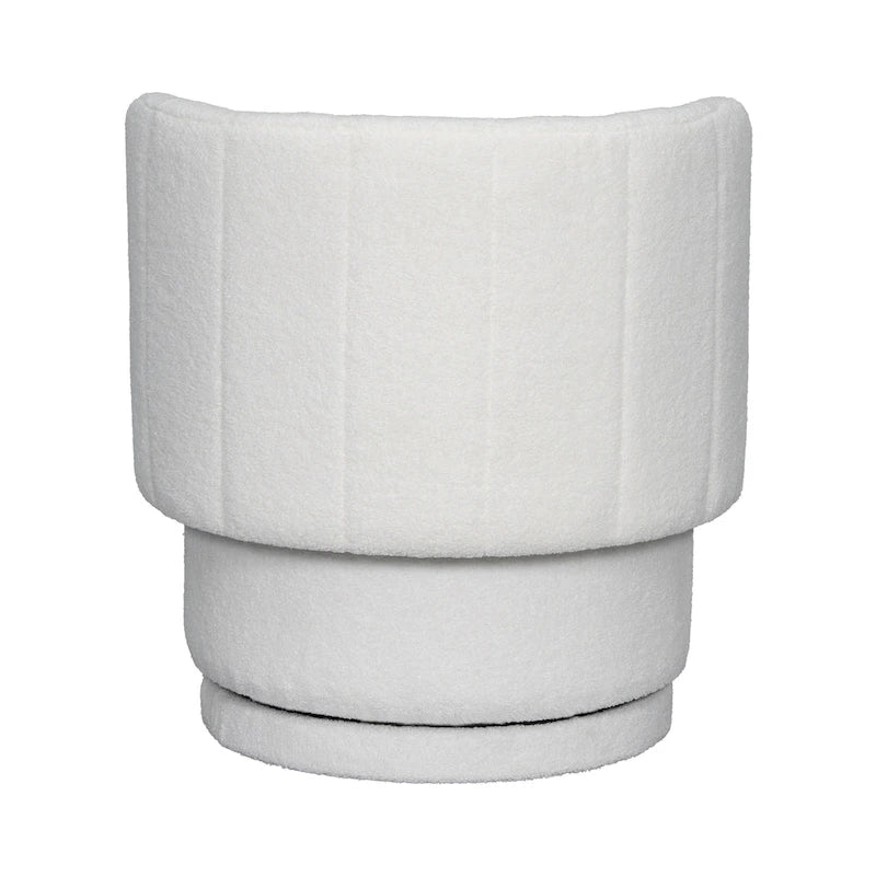 Fauteuil pivotant rond en boucle avec compartiment de rangement caché gris