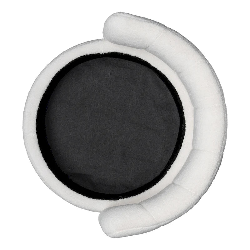 Fauteuil pivotant rond en boucle avec compartiment de rangement caché gris