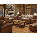 Fauteuil club accent en coton microfibre marron avec clous décoratifs