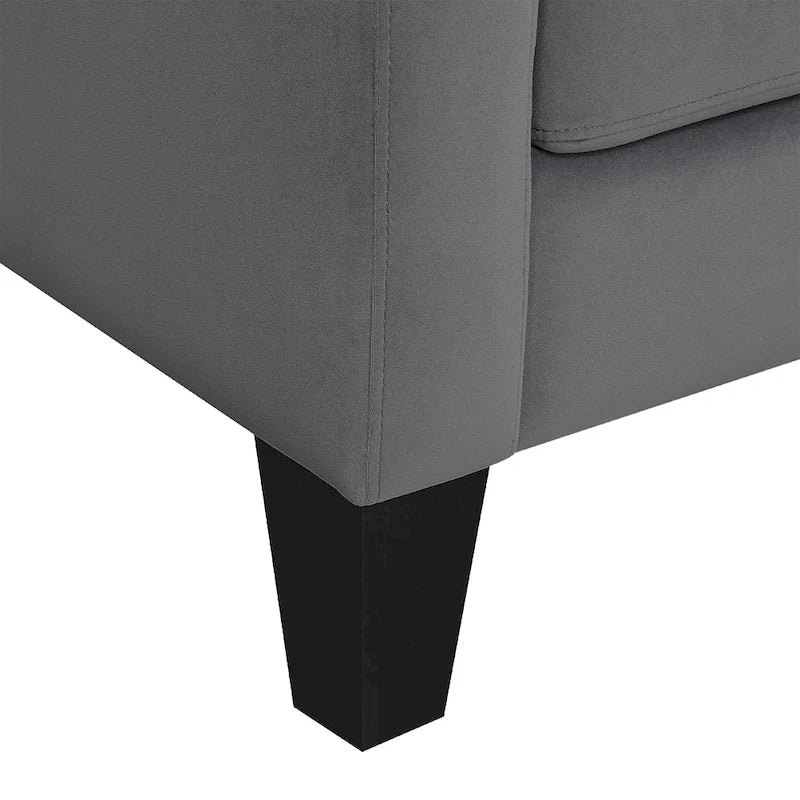 Fauteuil d'appoint en velours de style Mid-Century avec accoudoirs droits, marron