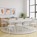 Table à manger pliante rectangulaire en pin massif avec pieds en X, blanc rustique antique