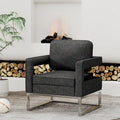 Fauteuil d'appoint rembourré moderne avec pieds en métal, multicolore