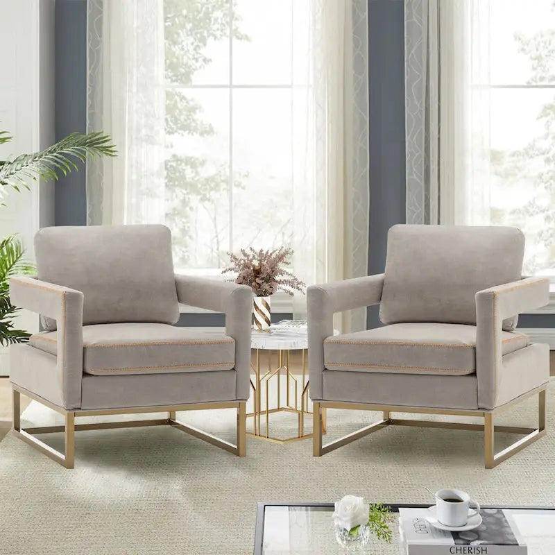 Fauteuil d'appoint rembourré moderne avec pieds en métal, multicolore