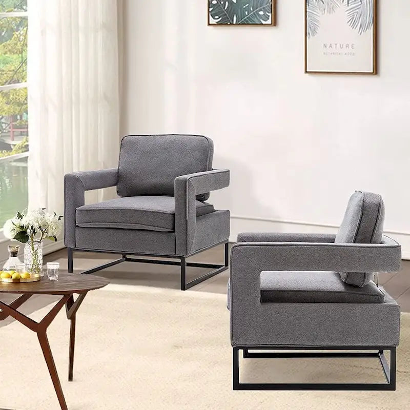 Fauteuil d'appoint rembourré moderne avec pieds en métal, multicolore