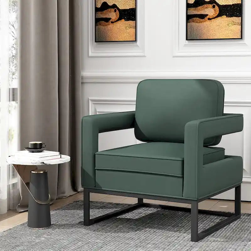 Fauteuil d'appoint rembourré moderne avec pieds en métal, multicolore