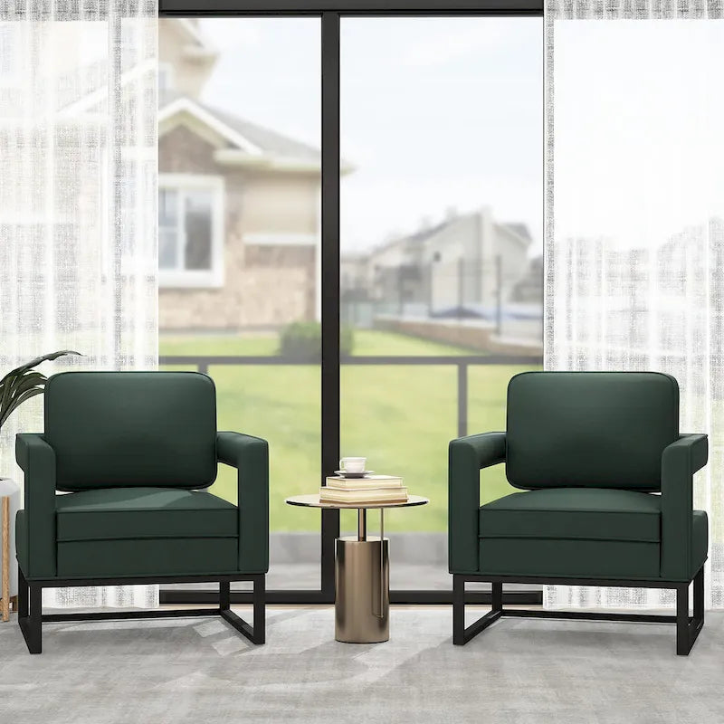 Fauteuil d'appoint rembourré moderne avec pieds en métal, multicolore