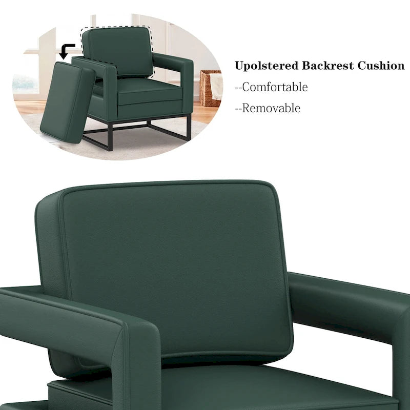 Fauteuil d'appoint rembourré moderne avec pieds en métal, multicolore