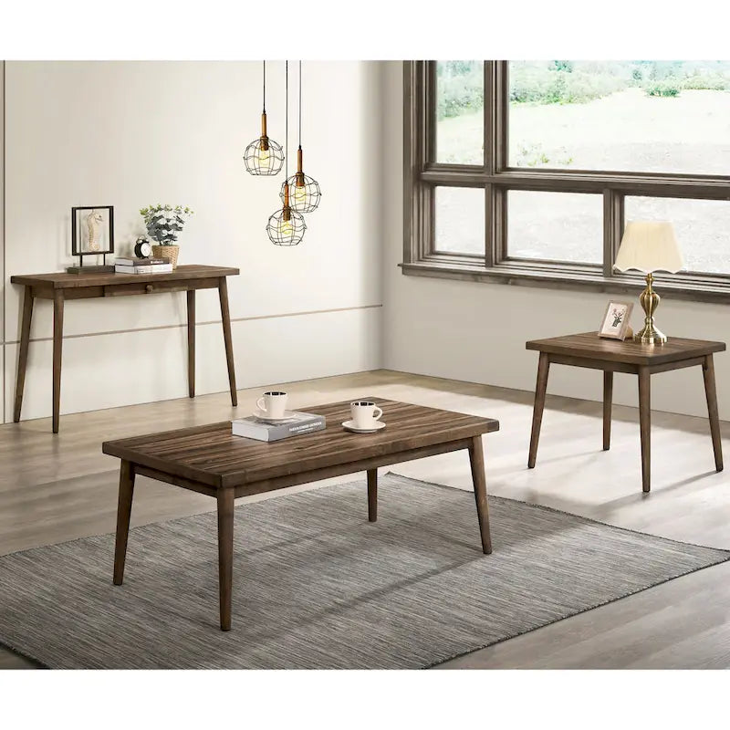 Table d'appoint carrée en noyer Mid-Century Modern avec pieds fuselés