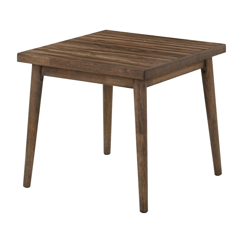 Table d'appoint carrée en noyer Mid-Century Modern avec pieds fuselés