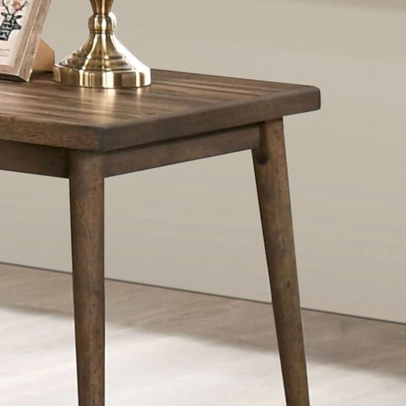 Table d'appoint carrée en noyer Mid-Century Modern avec pieds fuselés