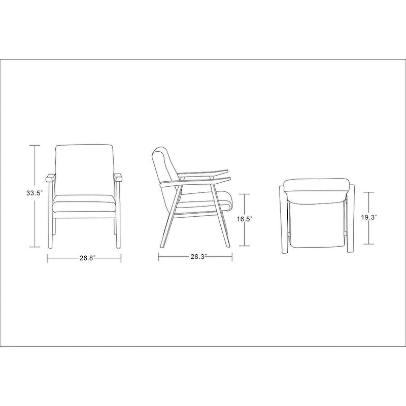 Fauteuil d'appoint noir en similicuir style Mid-Century Modern avec cadre en bois de hêtre