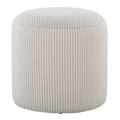 Pouf en coton tricoté rond avec rembourrage en mousse, gris et bleu