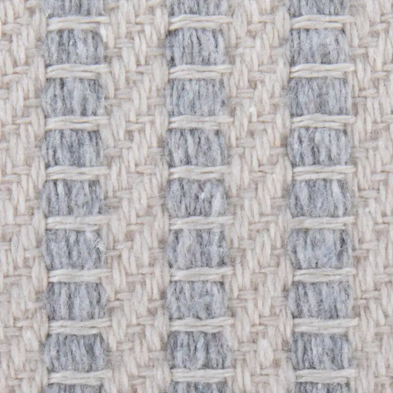 Pouf en coton tricoté rond avec rembourrage en mousse, gris et bleu