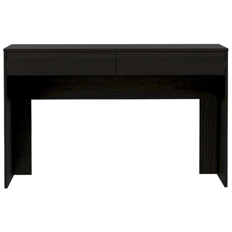 Bureau informatique 2 tiroirs sans poignée, noir, beige,, gris