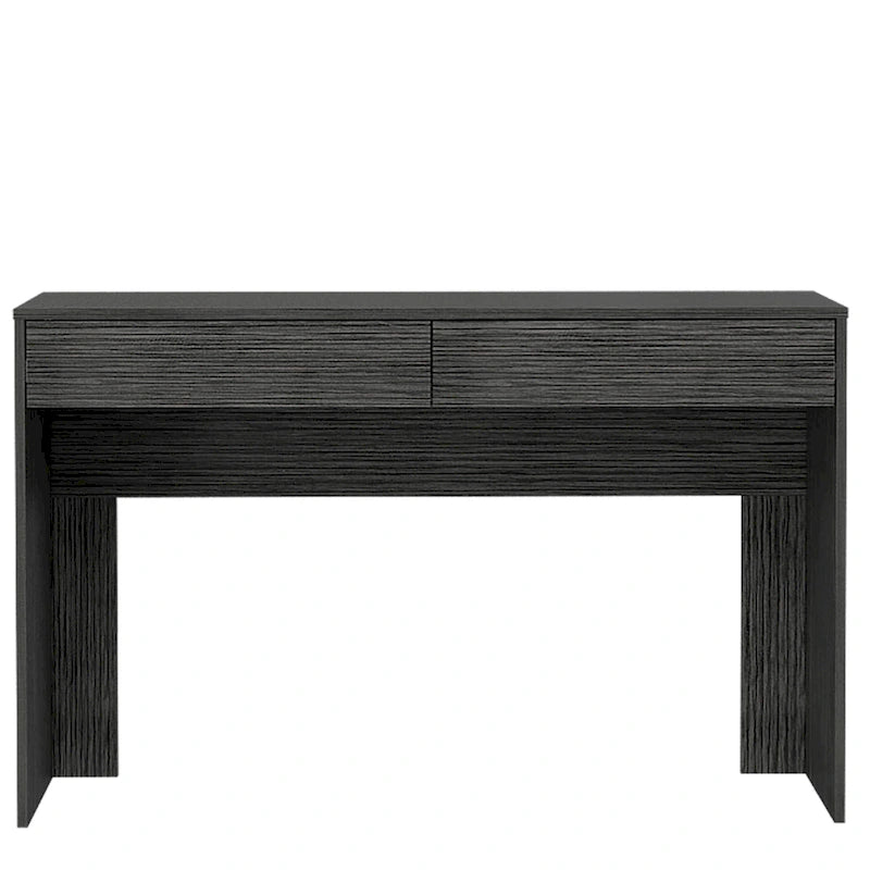 Bureau informatique 2 tiroirs sans poignée, noir, beige,, gris