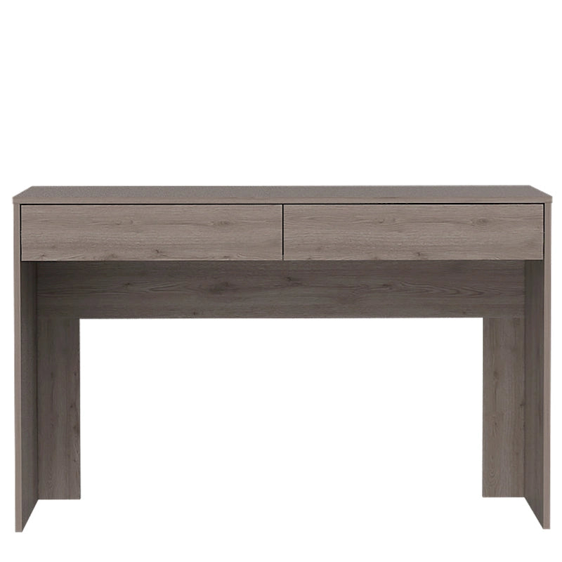 Bureau informatique 2 tiroirs sans poignée, noir, beige,, gris