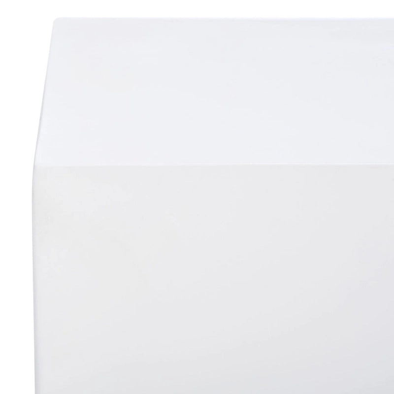 Table basse rectangulaire blanche en faux béton pour salon moderne
