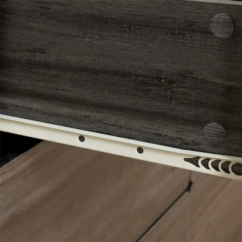 Commode à six tiroirs en bois massif avec espace de rangement Gris clair Gris foncé