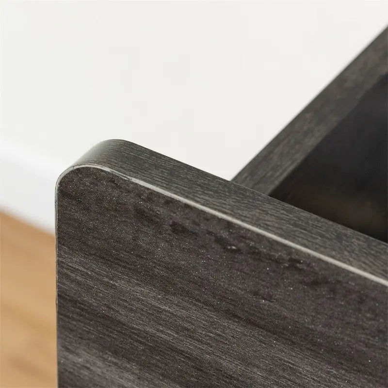 Commode à six tiroirs en bois massif avec espace de rangement Gris clair Gris foncé