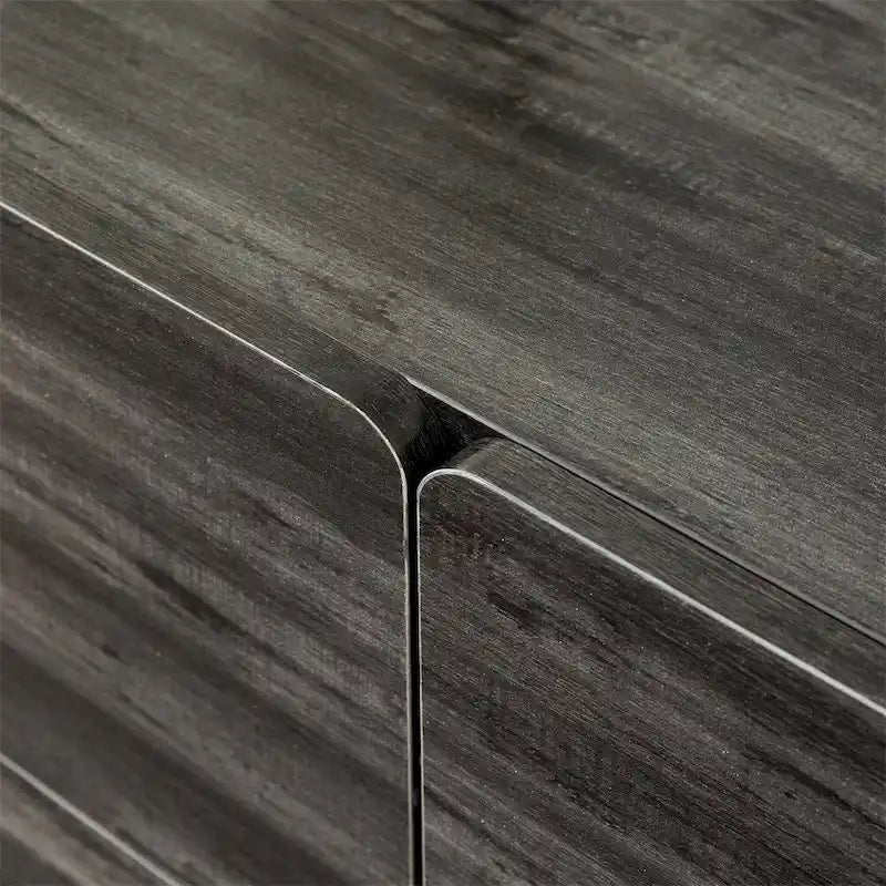 Commode à six tiroirs en bois massif avec espace de rangement Gris clair Gris foncé