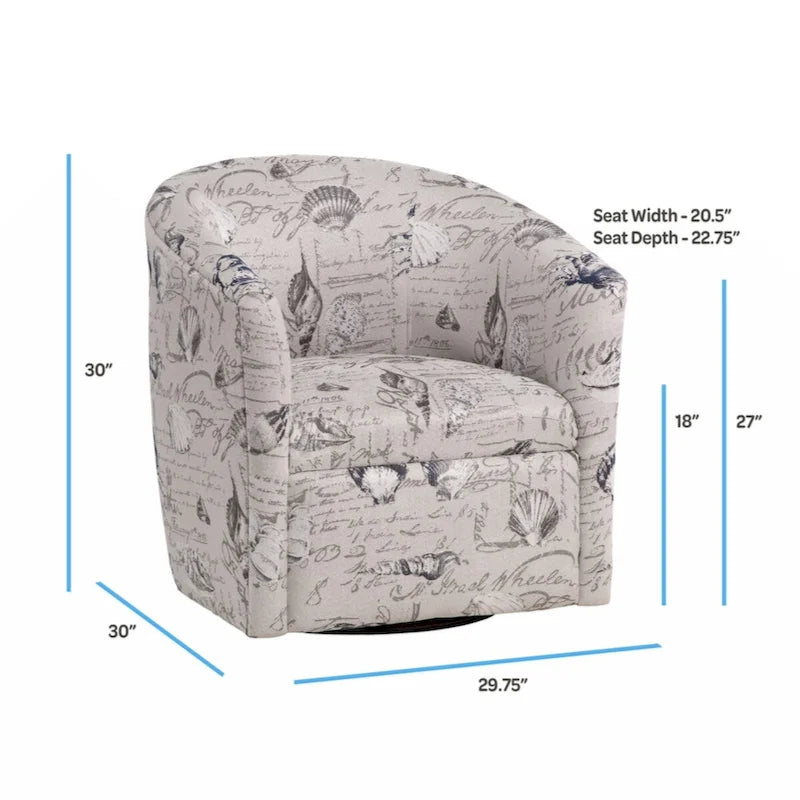 Fauteuil d'appoint pivotant en polyester, confortable pour le salon