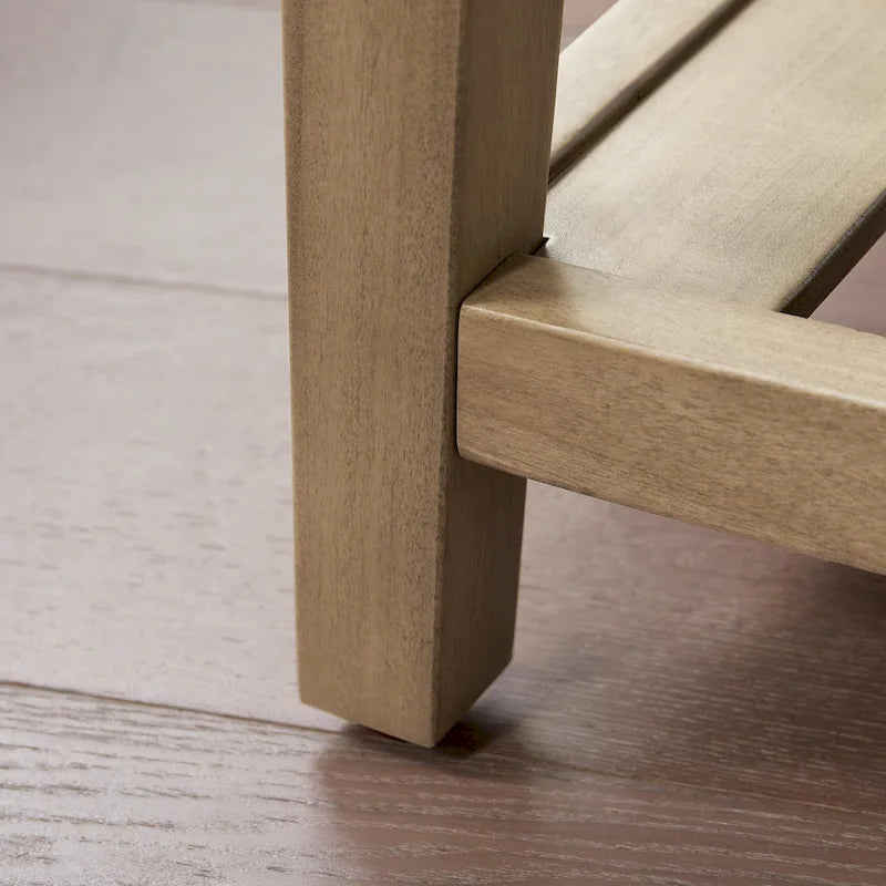 Banc d'entrée rembourré avec étagère de rangement en bois massif et lin