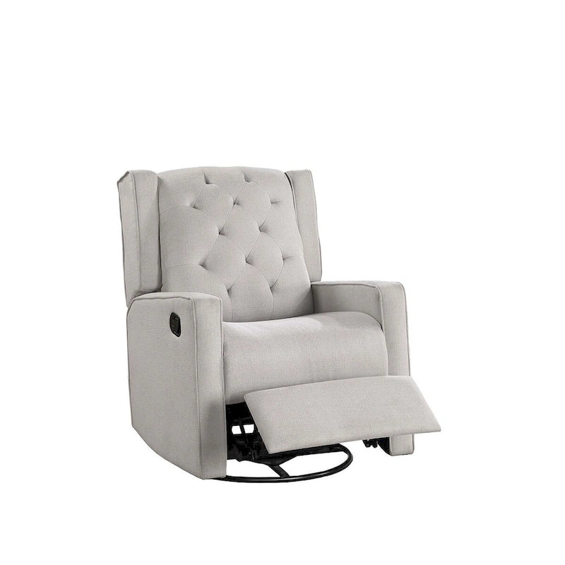 Fauteuil inclinable pivotant manuel avec dossier capitonné et rotation à 360 degrés