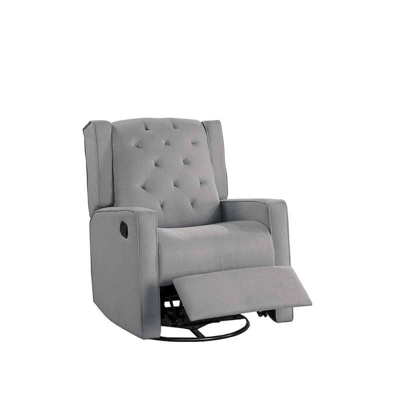 Fauteuil inclinable pivotant manuel avec dossier capitonné et rotation à 360 degrés