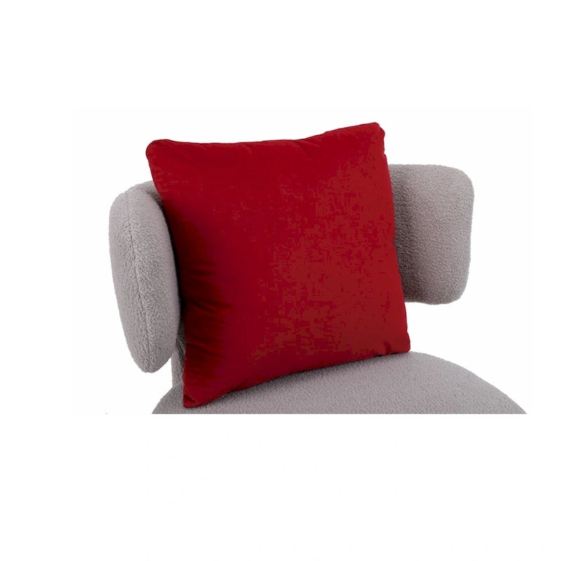 Fauteuil pivotant rembourré avec base en métal doré et dossier enveloppant