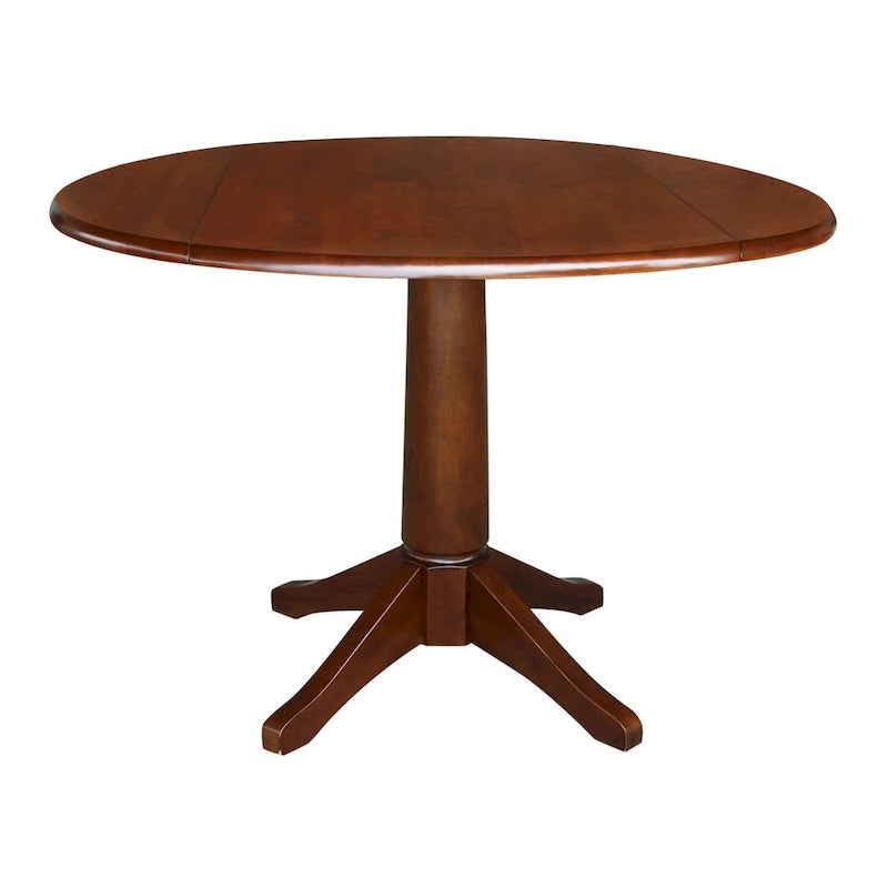 42 Round Dual Drop Leaf Table - Espresso