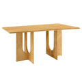 Table à manger rectangulaire en bois de manguier massif avec piédestal à double arche